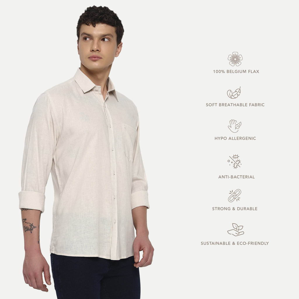 Beige Belgian Linen Shirt