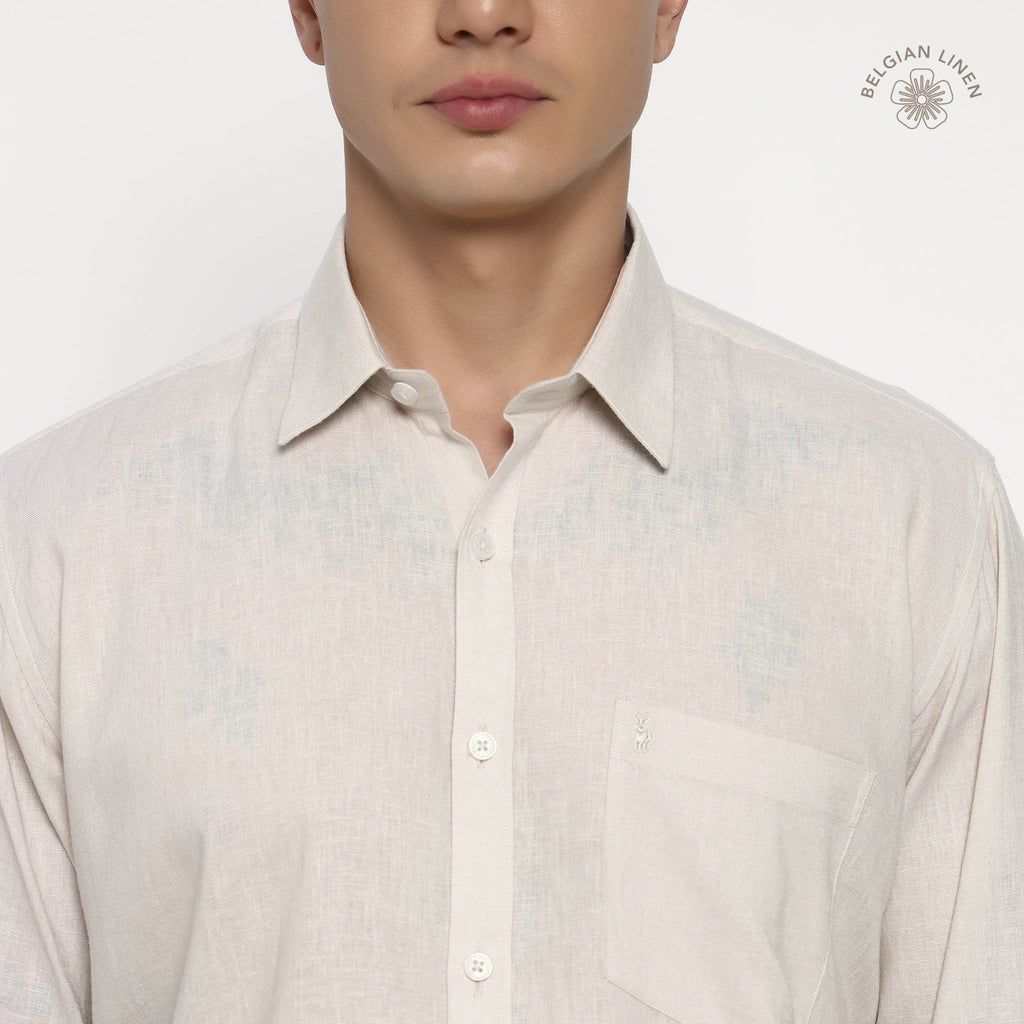 Beige Belgian Linen Shirt