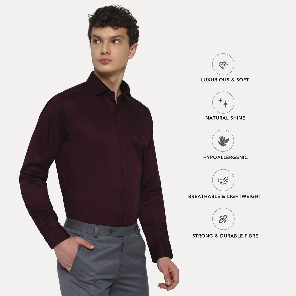 Maroon Satin Shirt